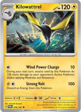 Kilowattrel REVERSE HOLO #76 - Pokemon Twilight Masquerade