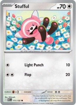 Stufful REVERSE HOLO #111 - Pokemon Mega Evolution