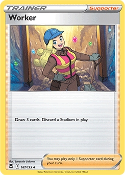 Worker REVERSE HOLO #167 - Pokemon Silver Tempest