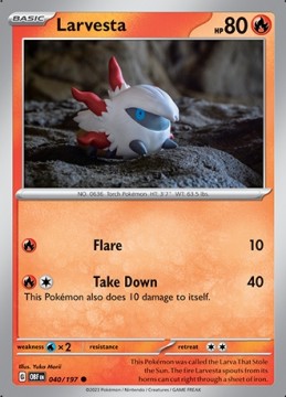 Larvesta #40 - Pokemon Obsidian Flames