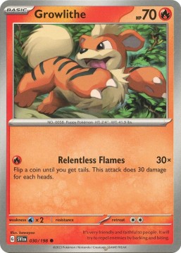 Growlithe REVERSE HOLO #30 - Pokemon Scarlet & Violet