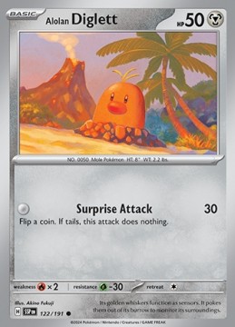 Alolan Diglett REVERSE HOLO #122 - Pokemon Surging Sparks