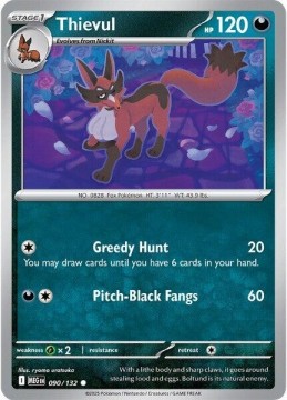 Thievul REVERSE HOLO #90 - Pokemon Mega Evolution