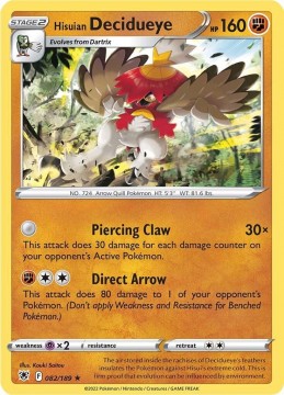 Hisuian Decidueye REVERSE HOLO #82 - Pokemon Astral Radiance