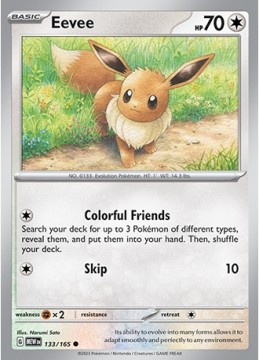 Eevee REVERSE HOLO #133 - Pokemon Scarlet & Violet 151