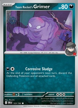 Team Rocket's Grimer REVERSE HOLO #123 - Pokemon Destined Rivals