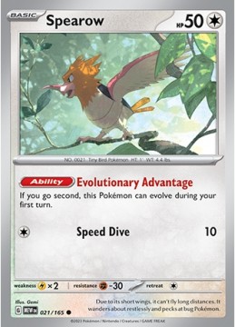 Spearow REVERSE HOLO #21 - Pokemon Scarlet & Violet 151