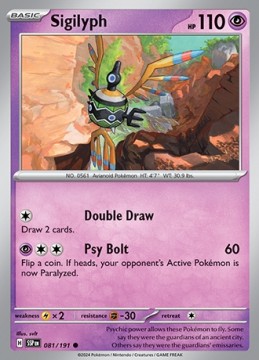 Sigilyph REVERSE HOLO #81 - Pokemon Surging Sparks