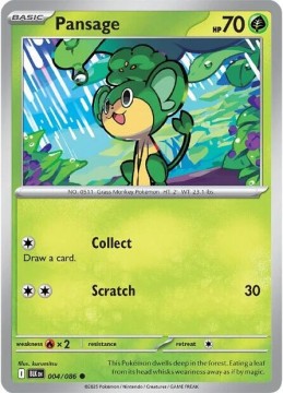 Pansage REVERSE HOLO #4 - Pokemon Black Bolt