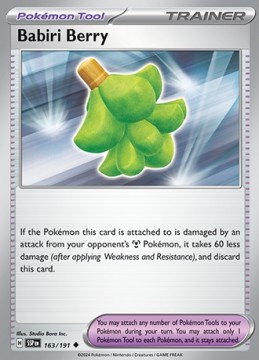 Babiri Berry REVERSE HOLO #163 - Pokemon Surging Sparks