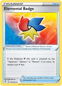 Elemental Badge REVERSE HOLO #147 - Pokemon Evolving Skies