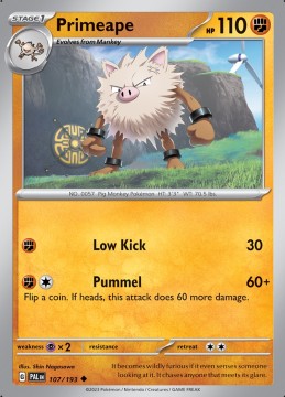 Primeape REVERSE HOLO #107 - Pokemon Paldea Evolved 