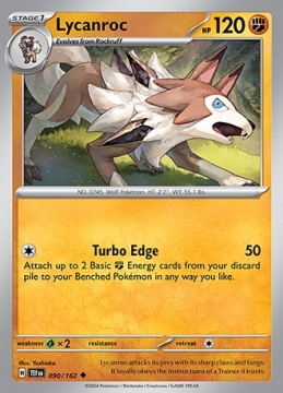 Lycanroc REVERSE HOLO #90 - Pokemon Temporal Forces