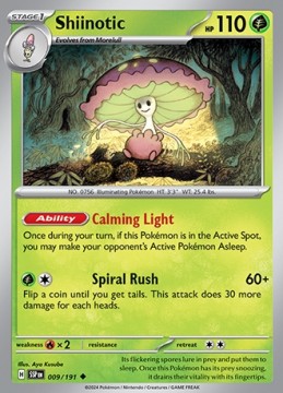 Shiinotic REVERSE HOLO #9 - Pokemon Surging Sparks