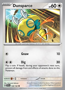 Dunsparce REVERSE HOLO #128 - Pokemon Temporal Forces 
