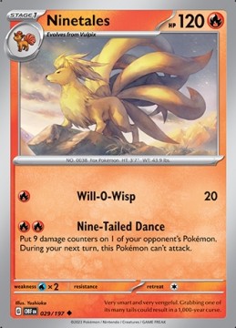 Ninetales REVERSE HOLO #29 - Pokemon Obsidian Flames