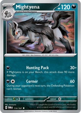 Mightyena REVERSE HOLO #114 - Pokemon Twilight Masquerade