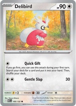 Delibird REVERSE HOLO #105 - Pokemon Mega Evolution