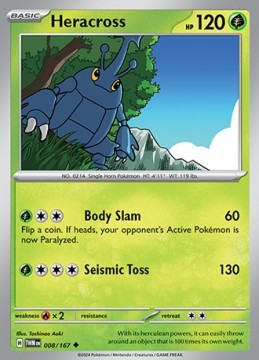 Heracross REVERSE HOLO #8 - Pokemon Twilight Masquerade