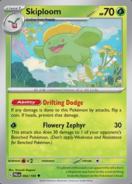 Skiploom REVERSE HOLO #2 - Pokemon Paldea Evolved