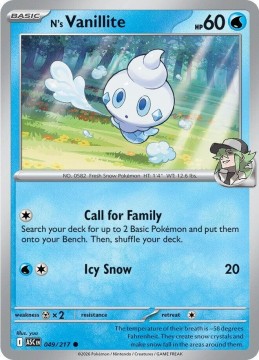 N's Vanillite ENERGY PATTERN #49 - Pokemon Ascended Heroes 