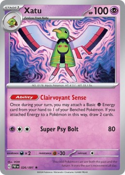 Xatu REVERSE HOLO #26 - Pokemon Paldean Fates