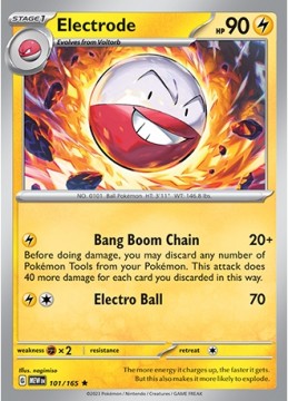 Electrode REVERSE HOLO #101 Pokemon Scarlet & Violet 151