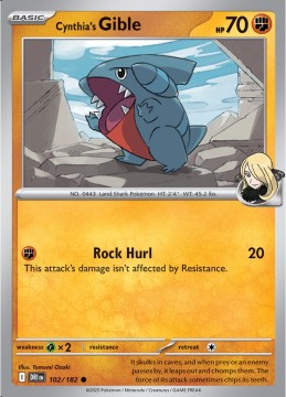 Cynthia's Gible #102 - Pokemon Destined Rivals