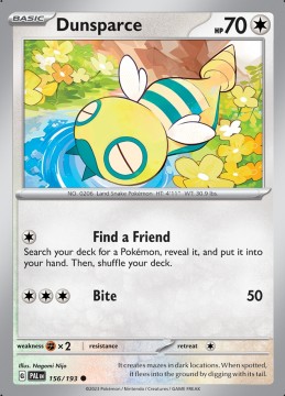 Dunsparce REVERSE HOLO #156 - Pokemon Paldea Evolved