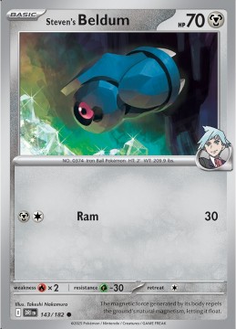 Steven's Beldum REVERSE HOLO #143 - Pokemon Destined Rivals