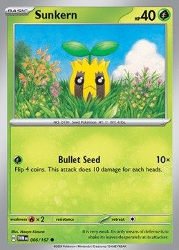 Sunkern REVERSE HOLO #6 - Pokemon Twilight Masquerade