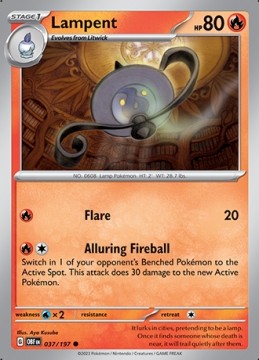 Lampent #37 - Pokemon Obsidian Flames