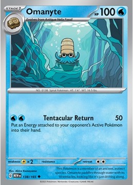 Omanyte REVERSE HOLO #138 - Pokemon Scarlet & Violet 151 
