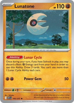 Lunatone ENERGY PATTERN #105 - Pokemon Ascended Heroes