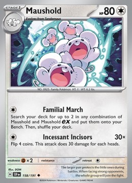 Maushold REVERSE HOLO #158 - Pokemon Surging Sparks