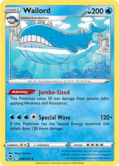 Wailord #38 - Pokemon Silver Tempest 