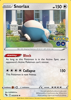 Snorlax REVERSE HOLO #55 - Pokemon Go