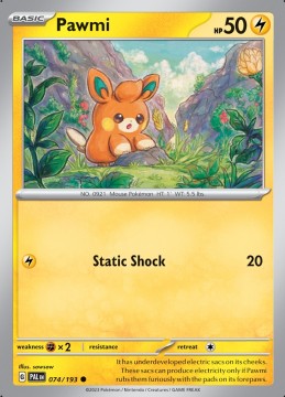 Pawmi REVERSE HOLO #74 - Pokemon Paldea Evolved