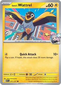 Iono's Wattrel ENERGY PATTERN #71 - Pokemon Ascended Heroes 