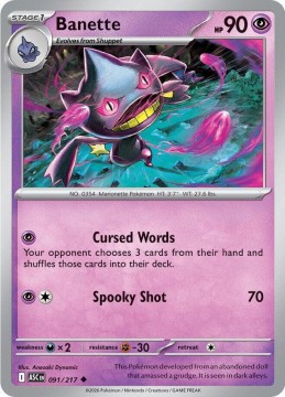 Banette ENERGY PATTERN #91 - Pokemon Ascended Heroes