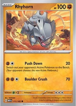 Rhyhorn #111 - Pokemon Scarlet & Violet 151