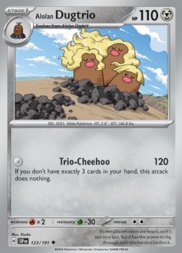 Alolan Dugtrio REVERSE HOLO #123 - Pokemon Surging Sparks