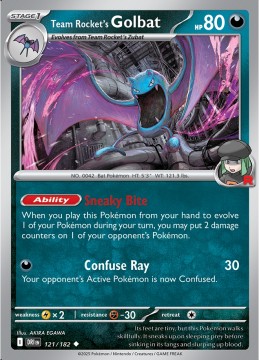Team Rocket's Golbat REVERSE HOLO #121 - Pokemon Destined Rivals