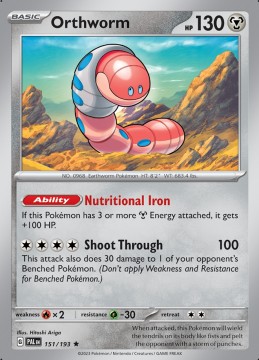 Orthworm REVERSE HOLO #151 - Pokemon Paldea Evolved 