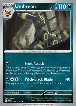 Umbreon REVERSE HOLO #59 - Pokemon Prismatic Evolutions