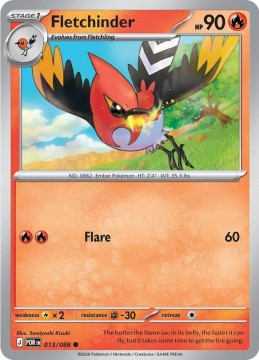 Fletchinder REVERSE HOLO #13 - Pokemon Perfect Order 
