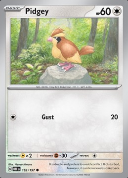 Pidgey REVERSE HOLO #162 - Pokemon Obsidian Flames