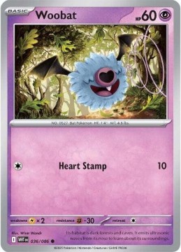 Woobat REVERSE HOLO #36 - Pokemon White Flare 