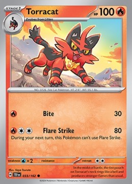 Torracat REVERSE HOLO #33 - Pokemon Temporal Forces