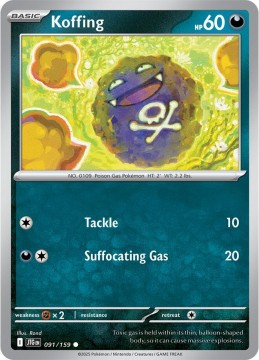 Koffing REVERSE HOLO #91 - Pokemon Journey Together